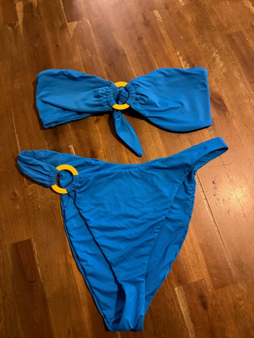 Dippin' Daisy's Electric Blue Bikini Set with Yellow Accent Rings